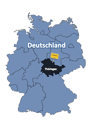 Deutschlandkarte_transparent Thuringia in germany